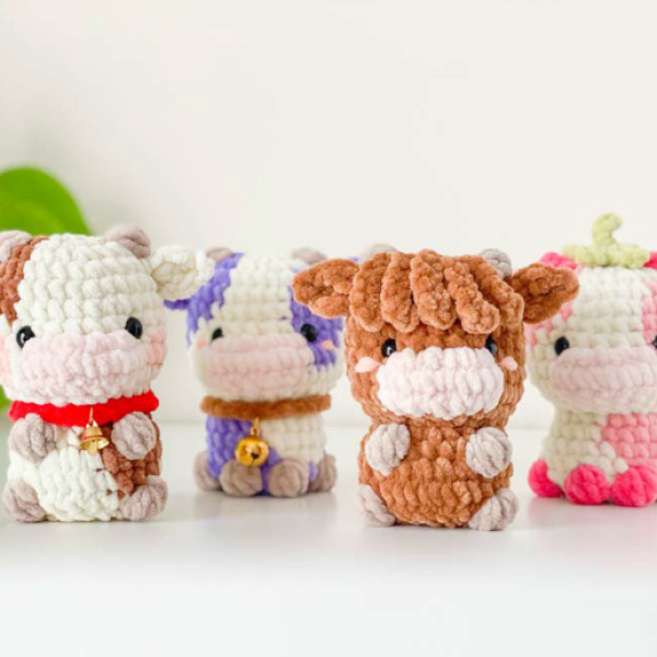 Бычки, коровки. Мини коровы амигуруми